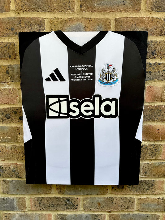 Newcastle United carabao cup winner football shirt memorabilia canvas