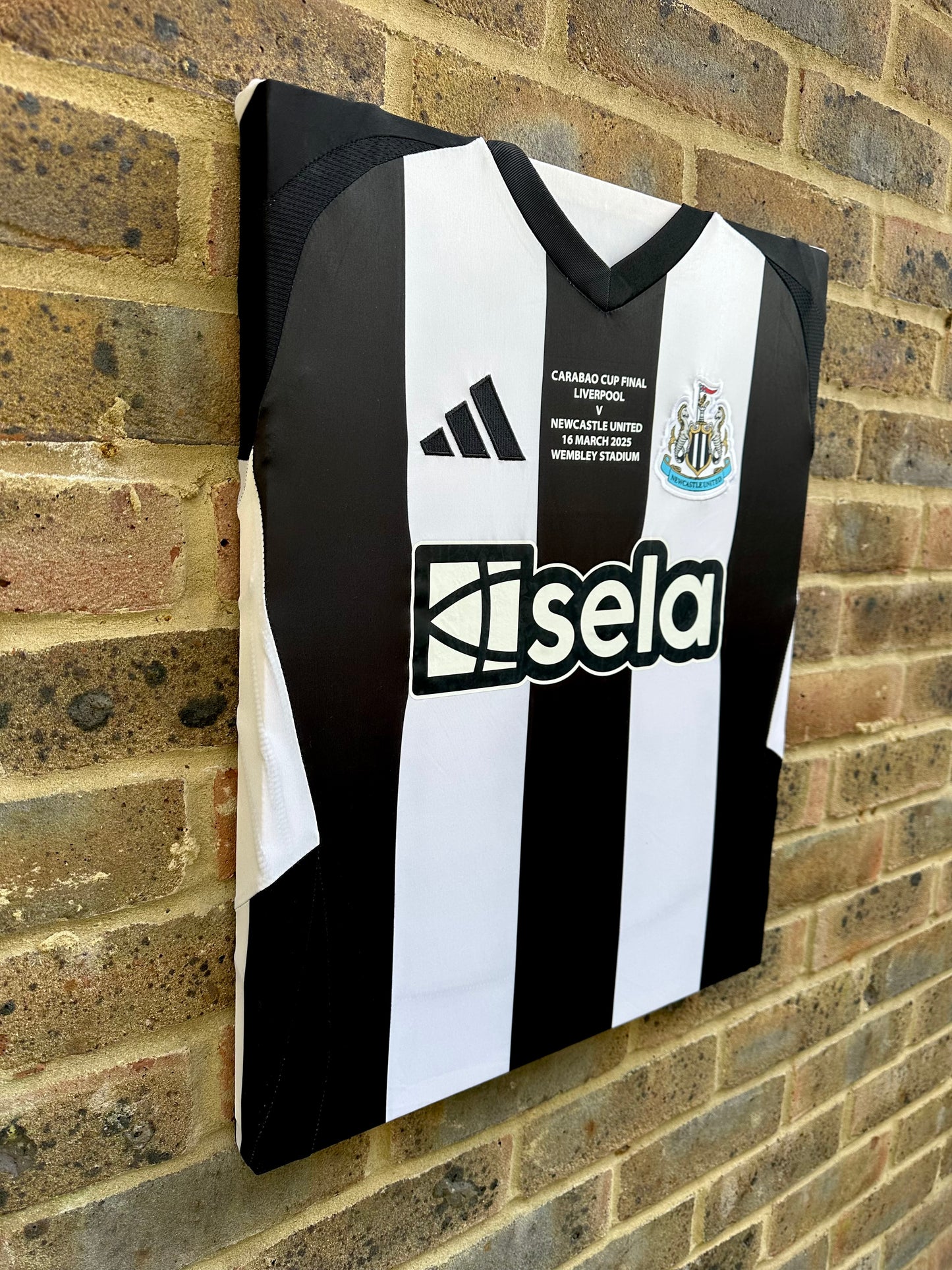 Newcastle United carabao cup winner football shirt memorabilia canvas