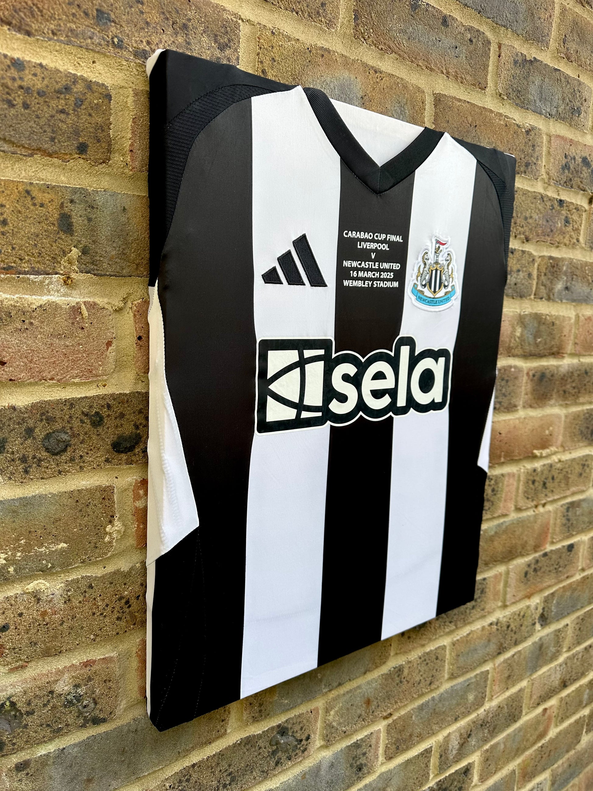 Newcastle United carabao cup winner football shirt memorabilia canvas