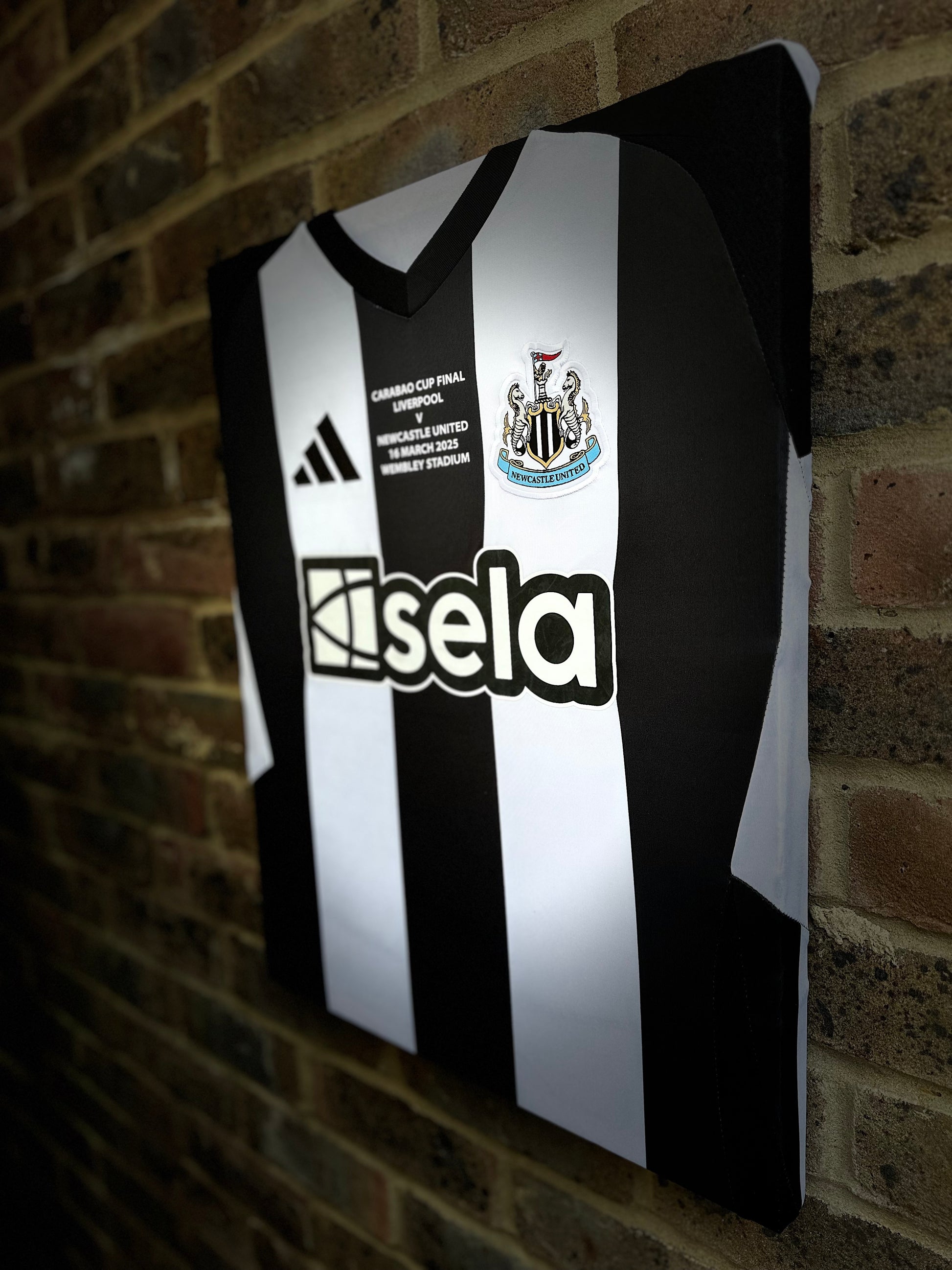 Newcastle United carabao cup winner football shirt memorabilia canvas