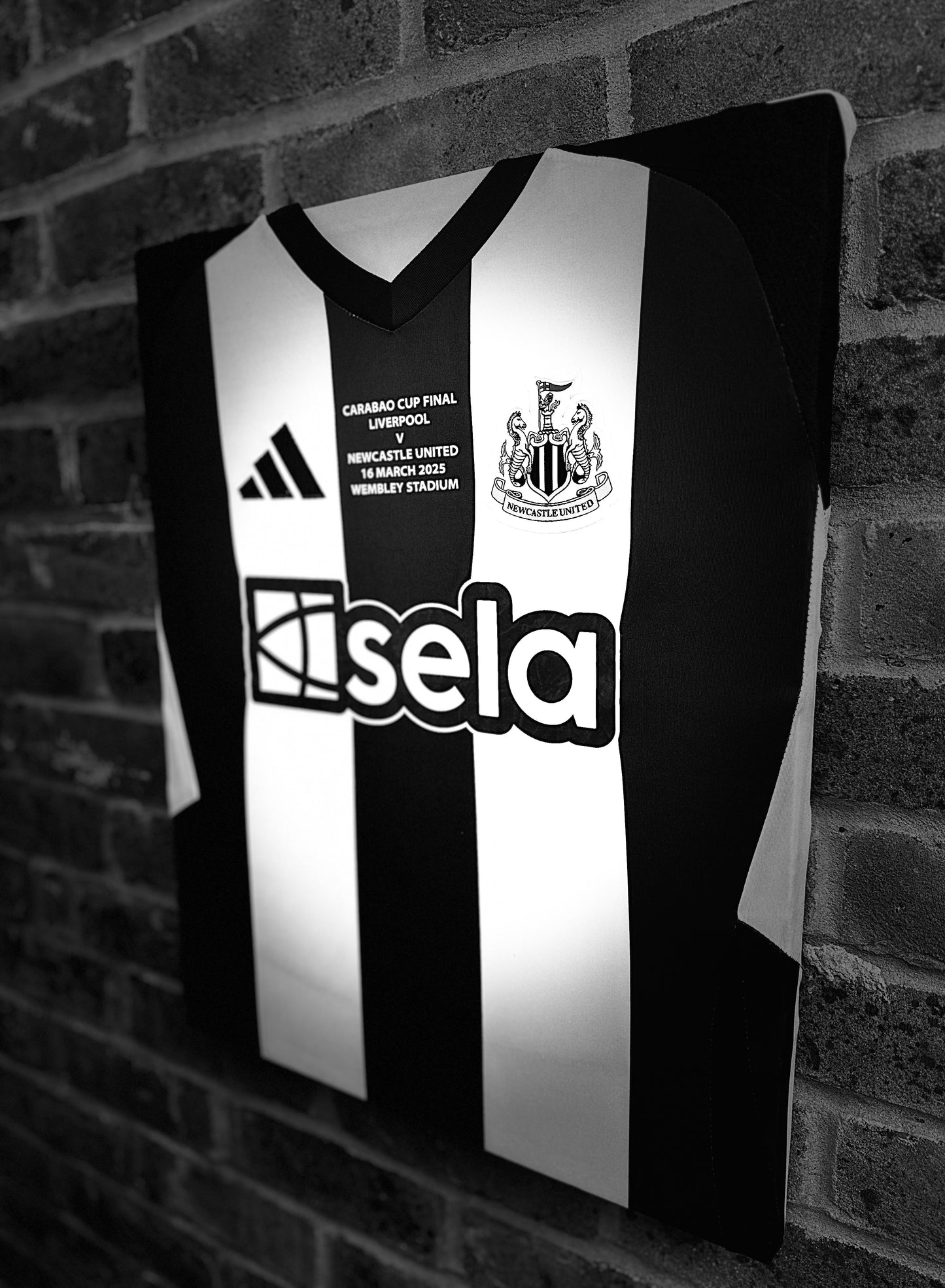 Newcastle United carabao cup winner football shirt memorabilia canvas