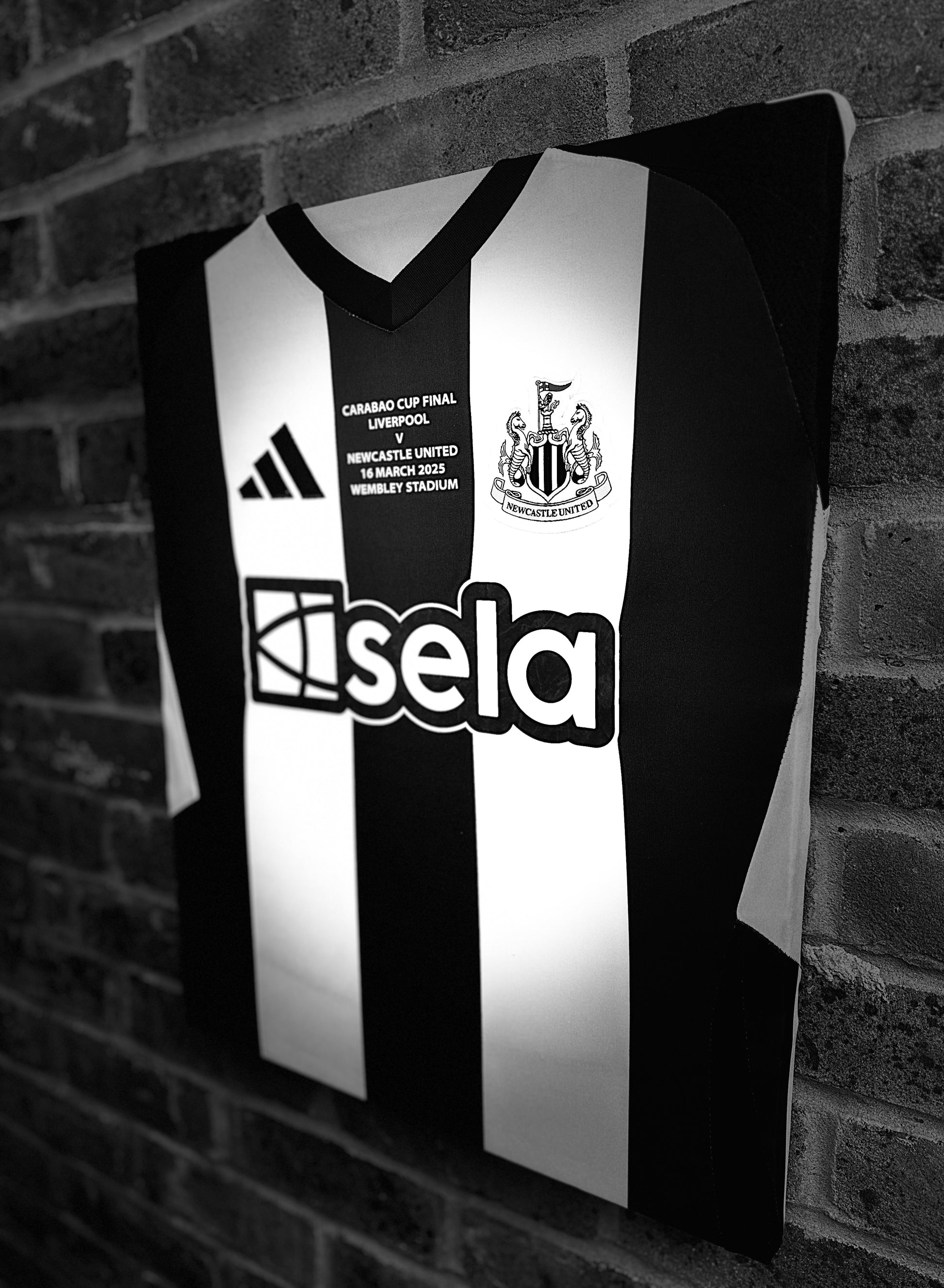Newcastle United carabao cup winner football shirt memorabilia canvas