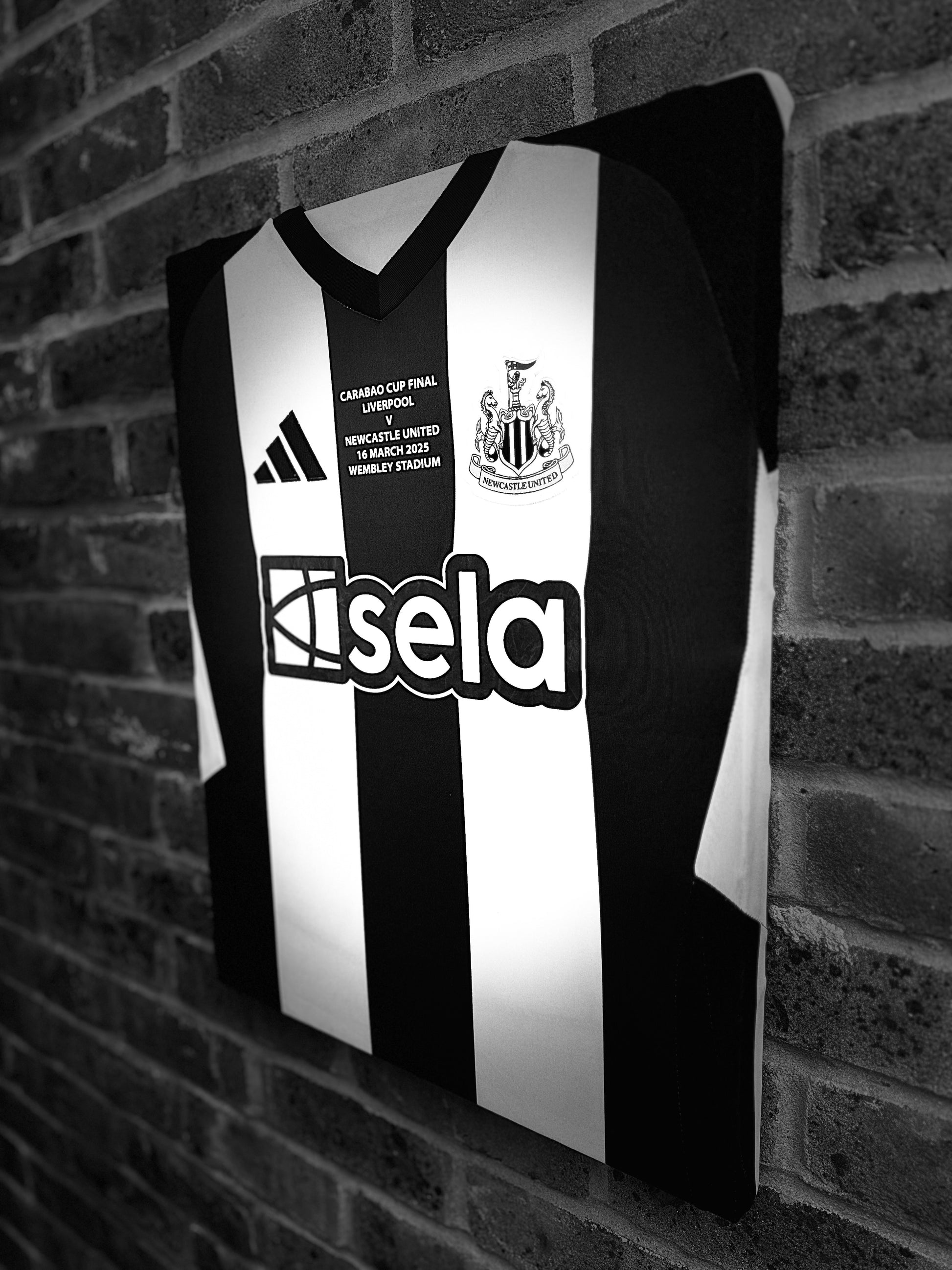 Newcastle United carabao cup winner football shirt memorabilia canvas