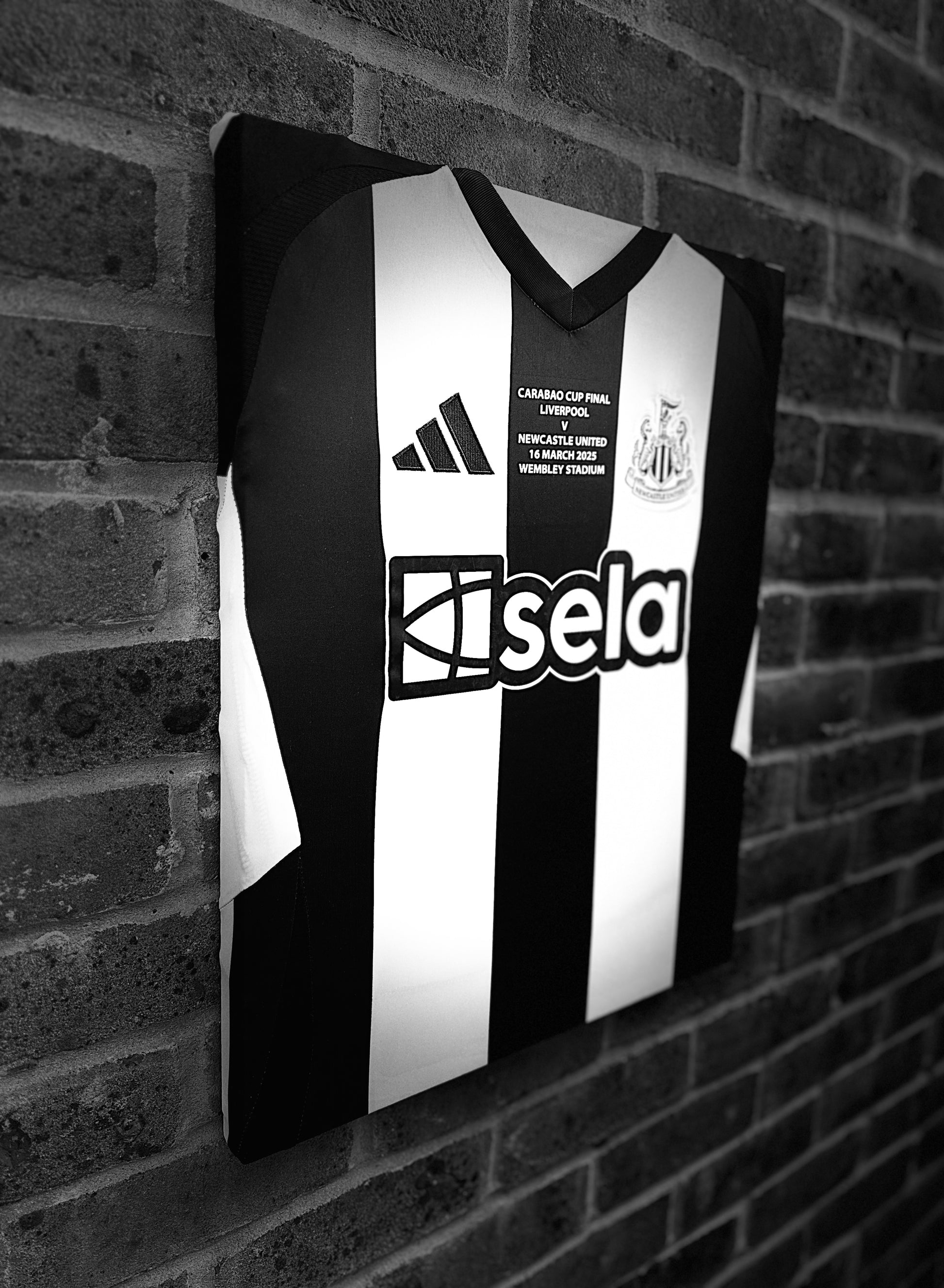Newcastle United carabao cup winner football shirt memorabilia canvas