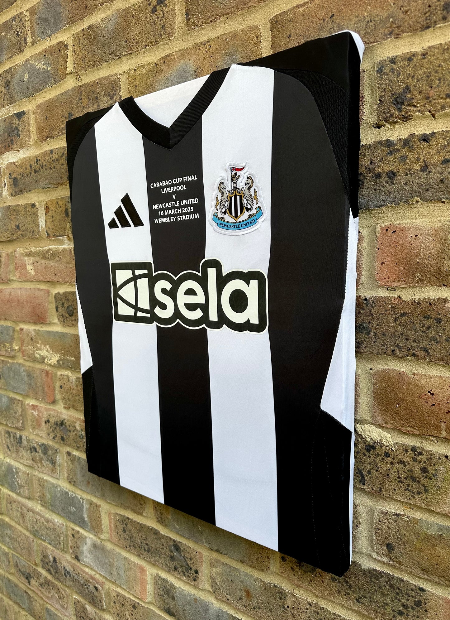 Newcastle United carabao cup winner football shirt memorabilia canvas