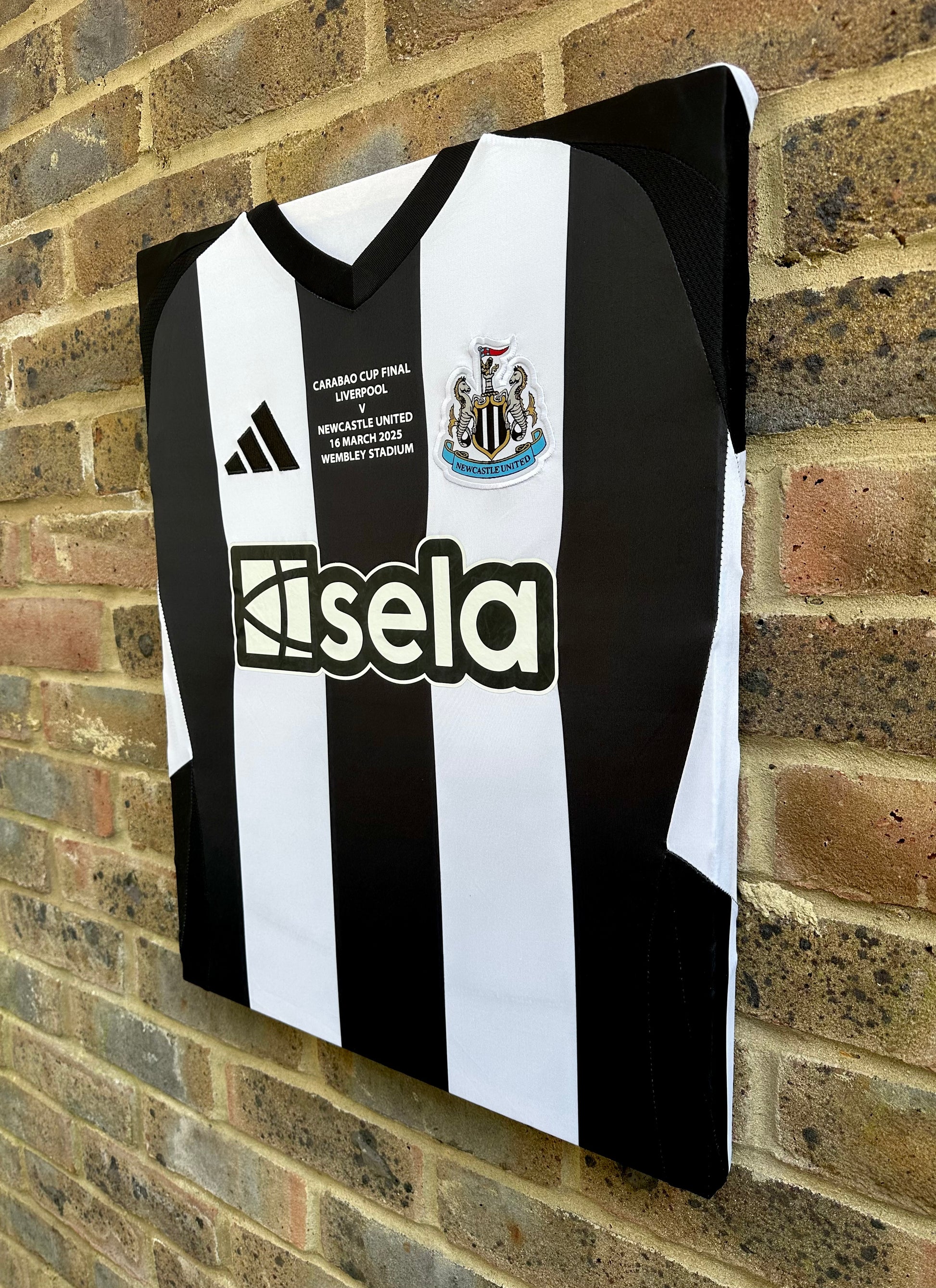 Newcastle United carabao cup winner football shirt memorabilia canvas