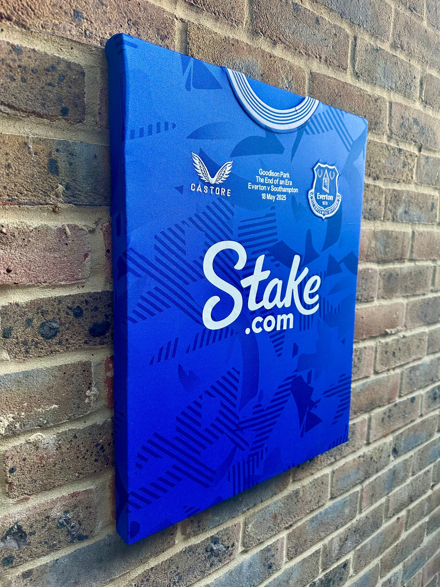 Everton Home 2025/26 Final Goodison Park Football Shirt Memorabilia Canvas