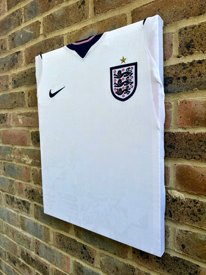 England Home 2026 World Cup Football Shirt Memorabilia Canvas