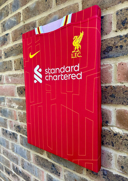 Liverpool 2024/25 season home shirt memorabilia canvas