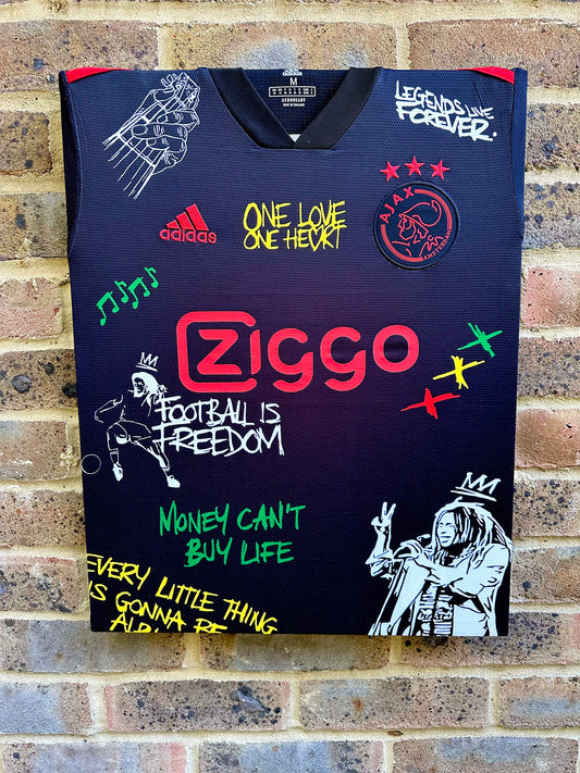 Ajax Bob Marley football shirt memorabilia canvas