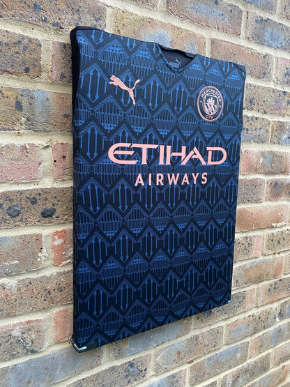 Manchester City 2020/21 Away Football Shirt Memorabilia Canvas