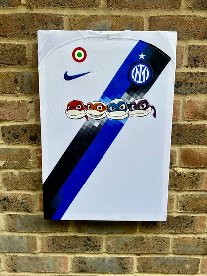 Inter Milan Away 2023/24 TNMNT Special Edition Football Shirt Memorabilia Canvas