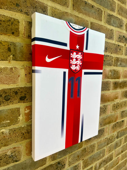 England Special Edition Football Shirt Memorabilia Canvas