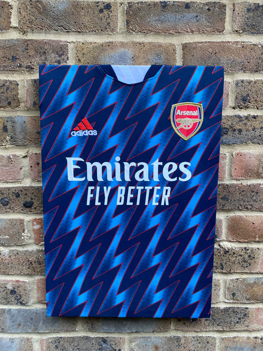 Arsenal 2021/22 lightning bolt shirt memorabilia canvas