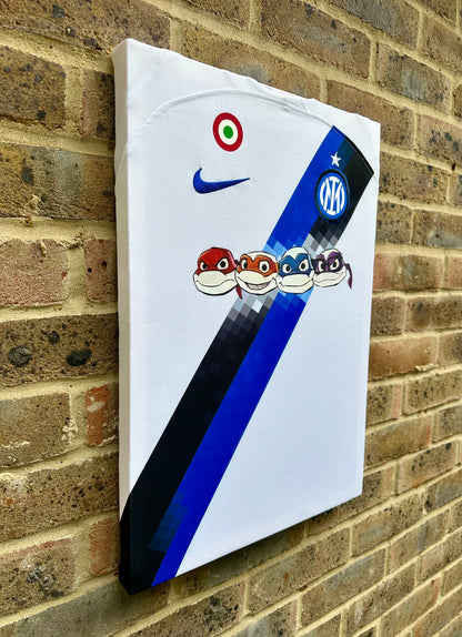 Inter Milan Away 2023/24 TNMNT Special Edition Football Shirt Memorabilia Canvas