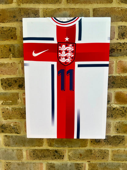 England Special Edition Football Shirt Memorabilia Canvas