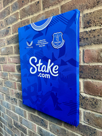 Everton Home 2025/26 Final Goodison Park Football Shirt Memorabilia Canvas