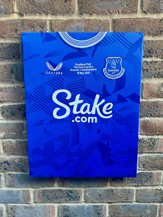 Everton Home 2025/26 Final Goodison Park Football Shirt Memorabilia Canvas